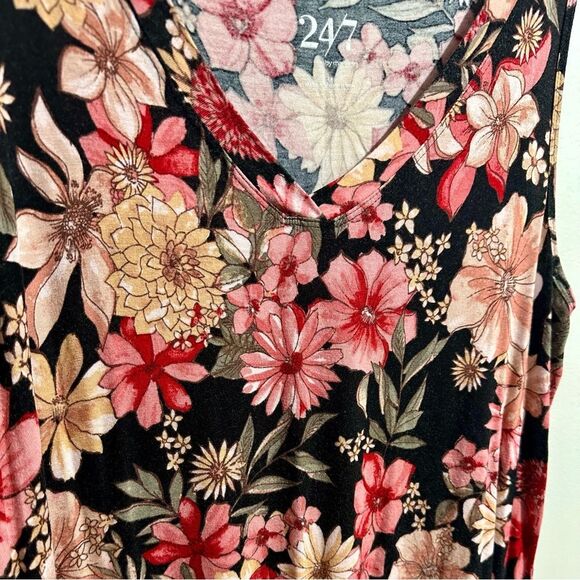 Maurices Black and Pink Sleeveless Tank Top (1023) - Picture 2 of 3